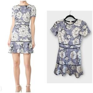 Slate & Willow Blue Floral Flounce Dress